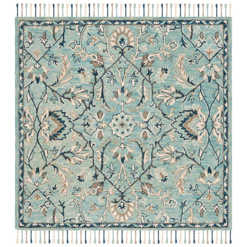 Blossom BLM457 Hand Tufted Area Rug - Blue/Ivory - 6'x6' - Safavieh.