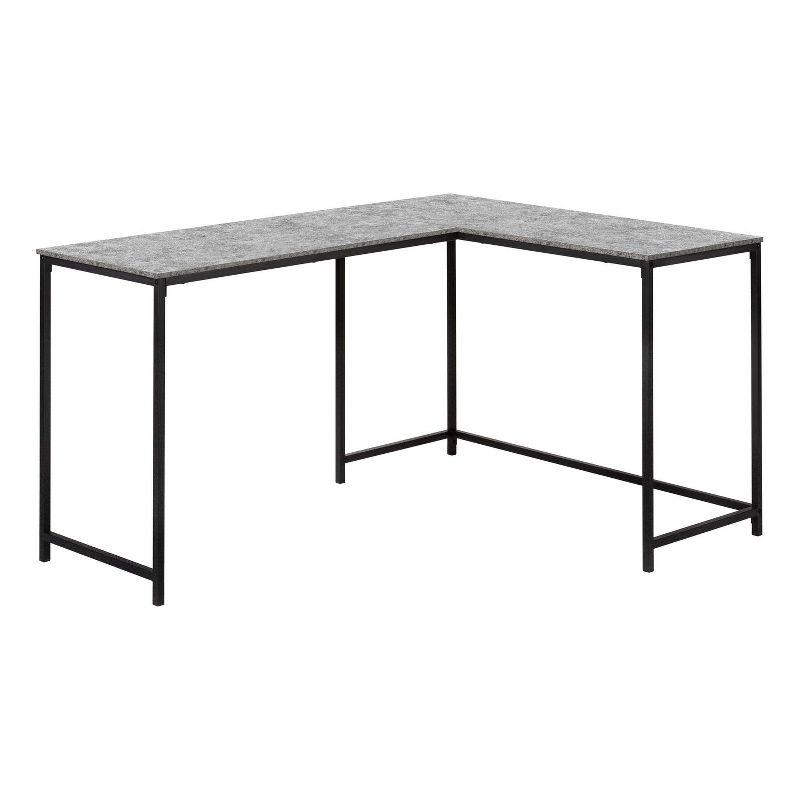 Monarch Specialties Computer Desk Home Office Corner 58InchL L Shape Work Laptop Metal Laminate Grey Black Contemporary Modern