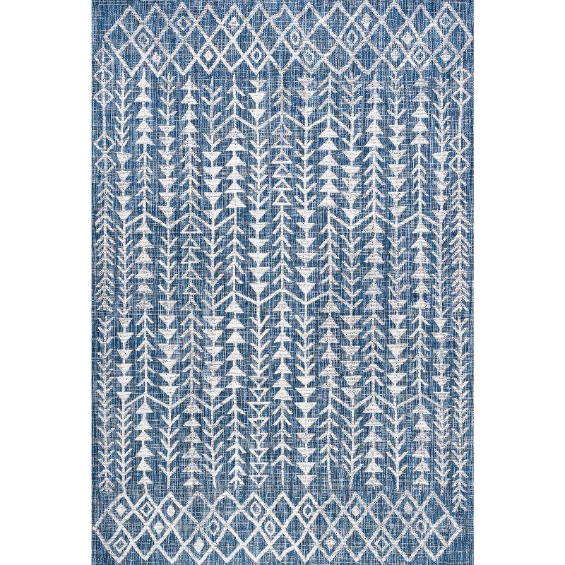 3'x5' Tokay Bohemian Geometric Indoor/Outdoor Area Rug, Blue/Ivory - JONATHAN Y