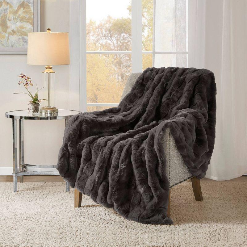 Madison Park Vivienne Faux Fur Throw
