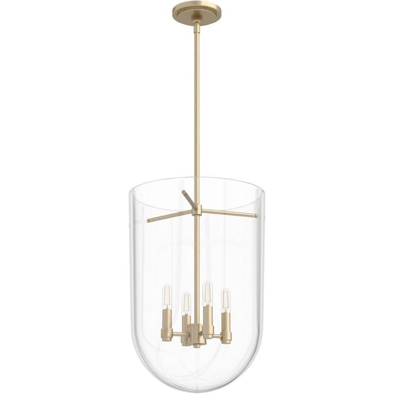 Alturas Gold Bell-Shaped Clear Glass Nickel Pendant Light