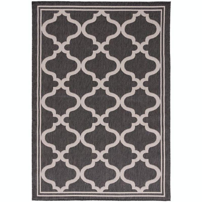 Bermuda BMU810 Power Loomed Indoor/Outdoor Machine Washable Area Rug - Charcoal/Ivory - 5'3"x7'6" - Safavieh