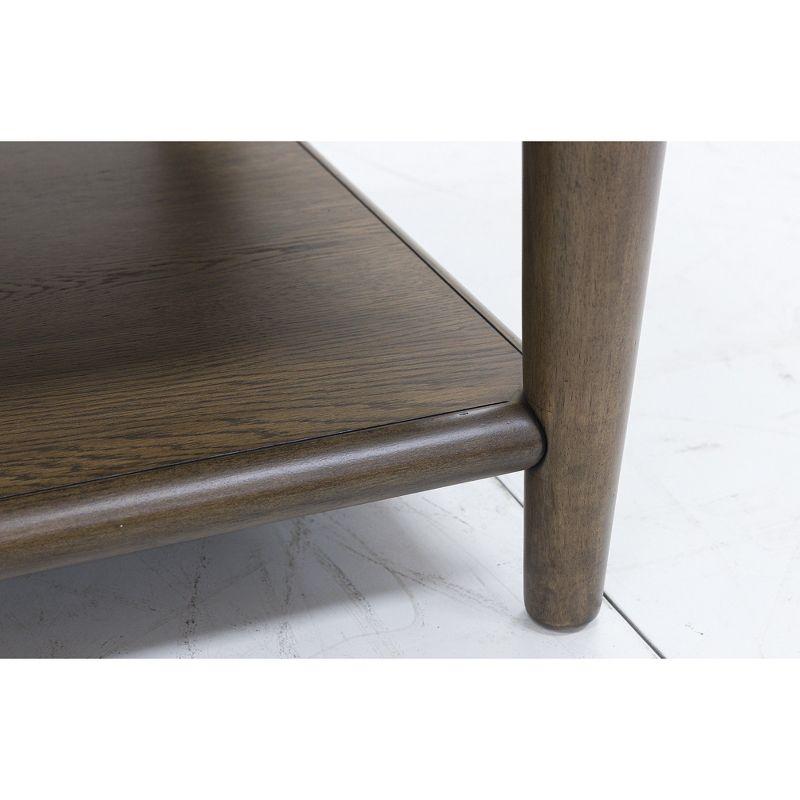 Brown Rectangular Wood Coffee Table with Storage