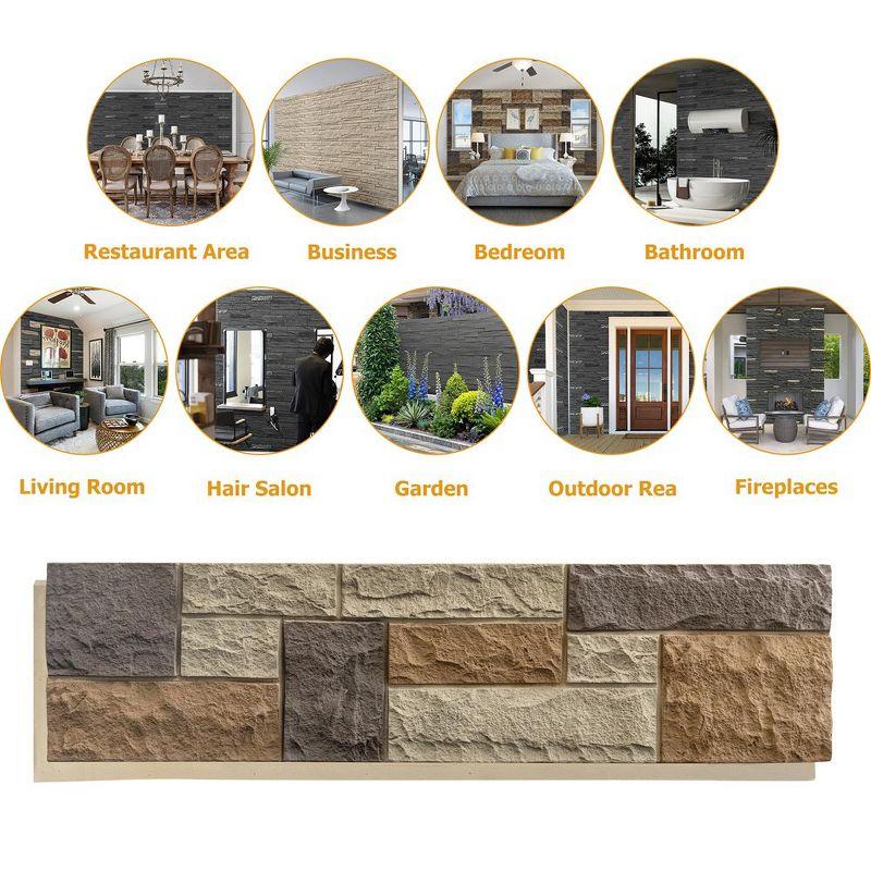 England Brown Faux Stone 3D Decorative Wall Panels