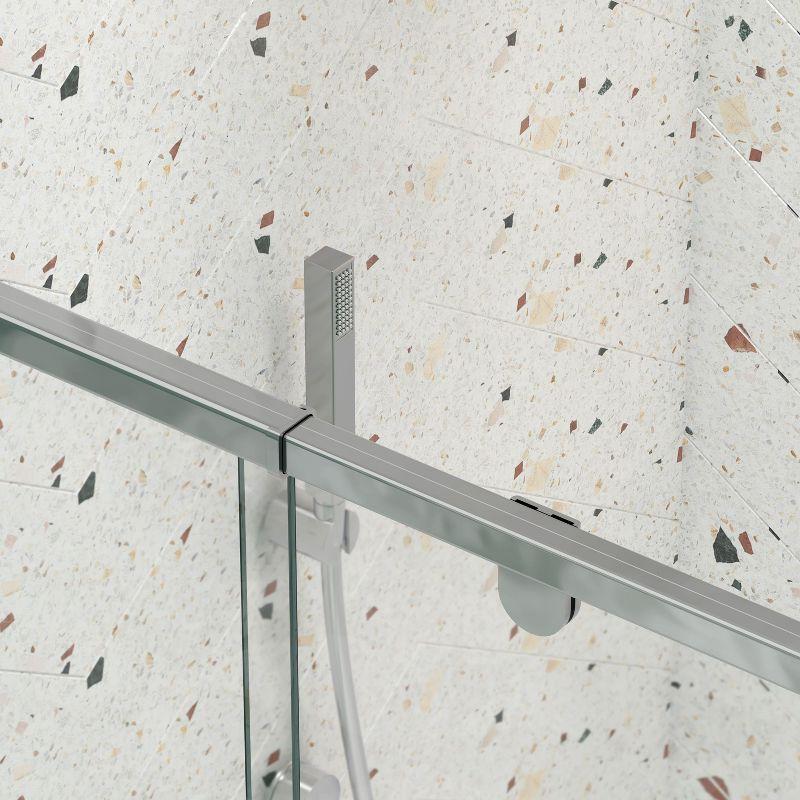 50-54" W X 71" H Piovt Swing Glass Shower Door,Pivot Frame Sliding Shower Door With 1/4"(6Mm) Clear SGCC Tempered Glass, Shower Doors,Reversible Installation