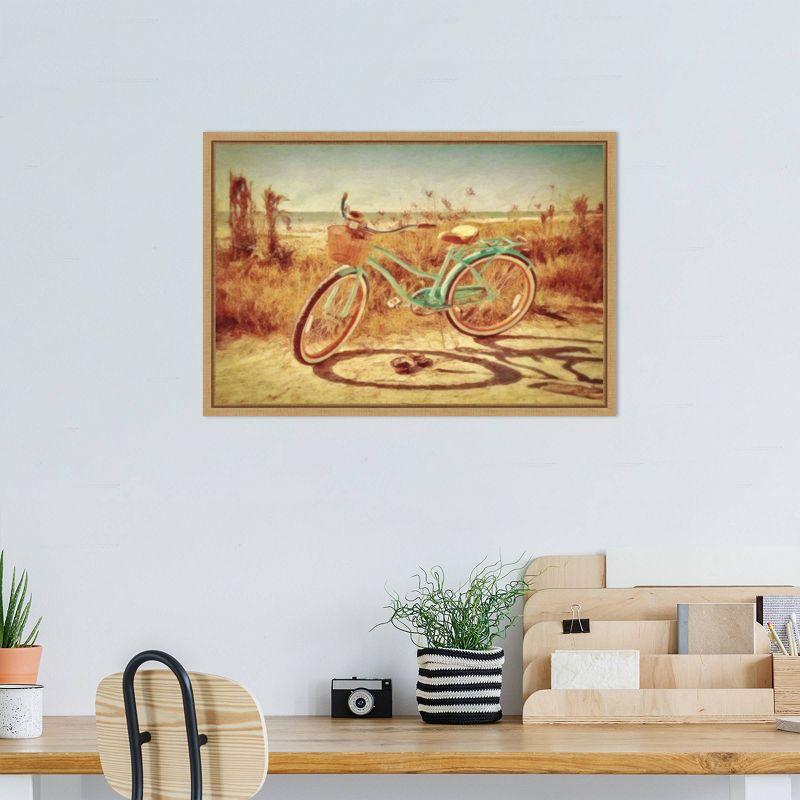 Sanibel Bike Sylvie Maple Framed Canvas Wall Art