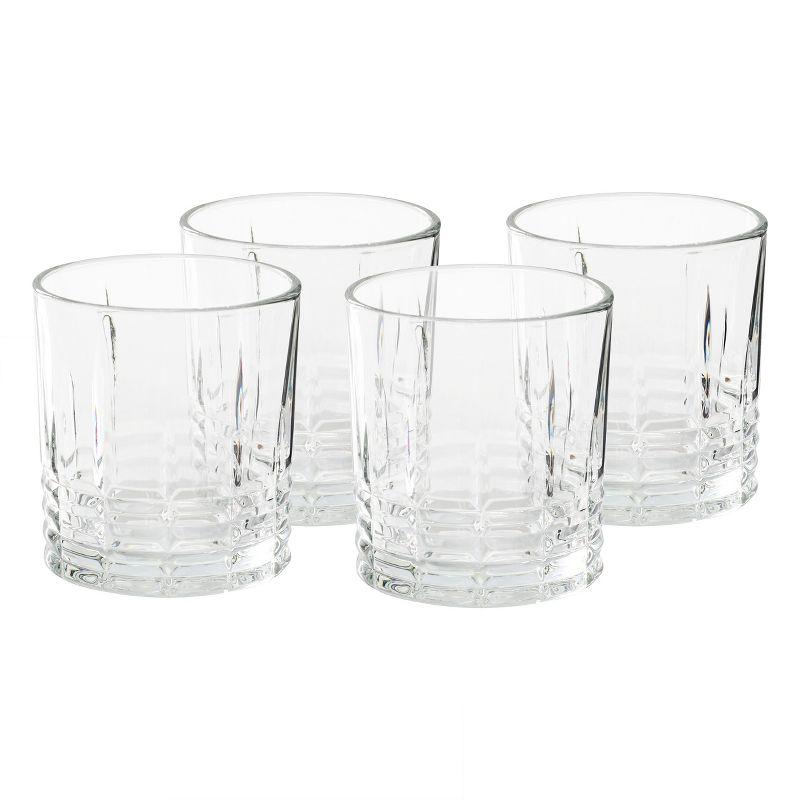 Calista Clear 11.5 Ounce Embossed Glass Tumbler Set, 4-Piece