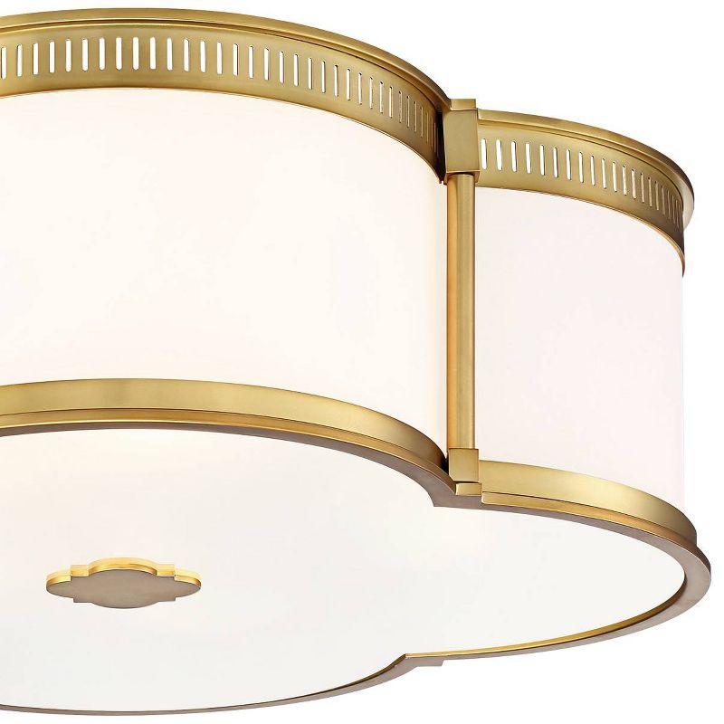 Minka Lavery Modern Ceiling Light Flush Mount Fixture 22" Liberty Gold Dimmable LED Etched White Glass Shade for Bedroom Hallway