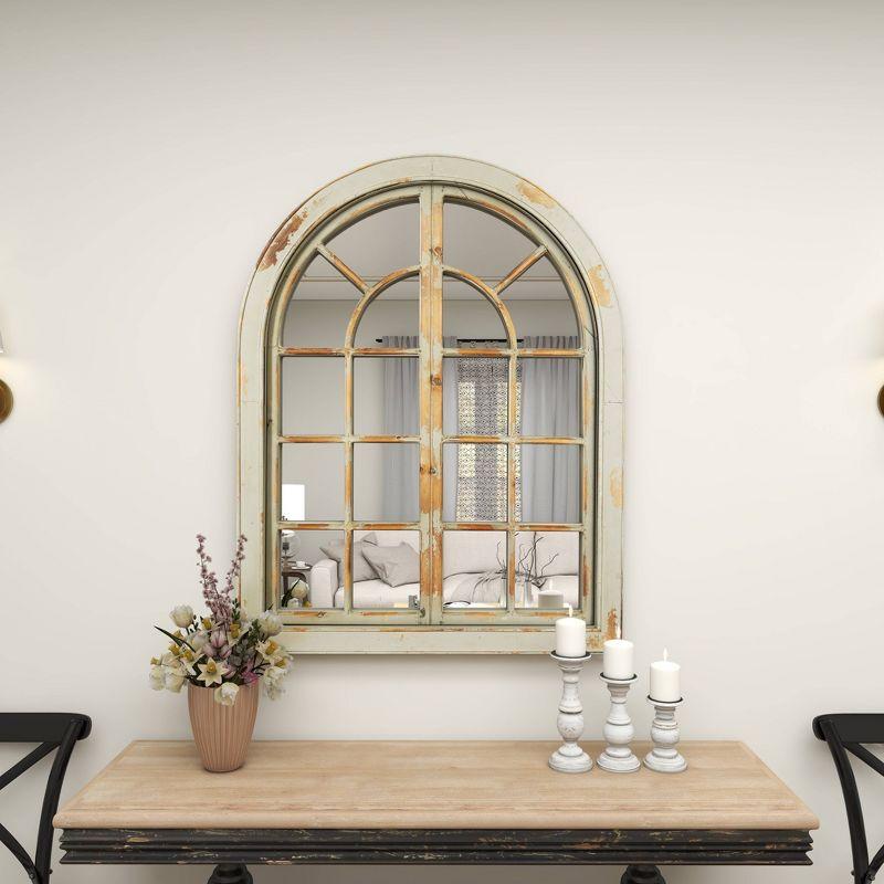 48" x 37" Farmhouse Classic Arched Window Design Decorative Wall Mirror - Olivia & May