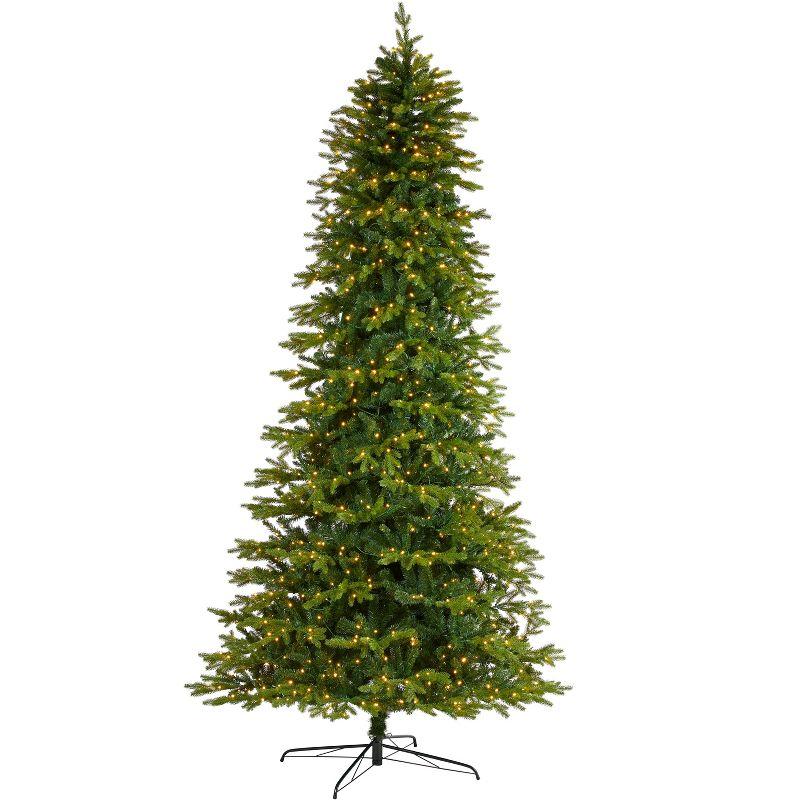 Nearly Natural 10-ft Belgium Fir Natural Look Artificial Christmas Tree with 1050 Clear LED Lights