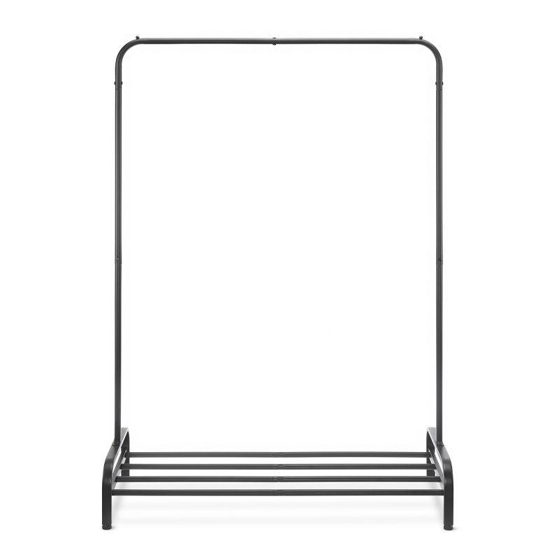 Whitmor Garment Rack Black: Steel Frame, 61" Height, 43" Width, 17" Depth, Adult Assembly Required