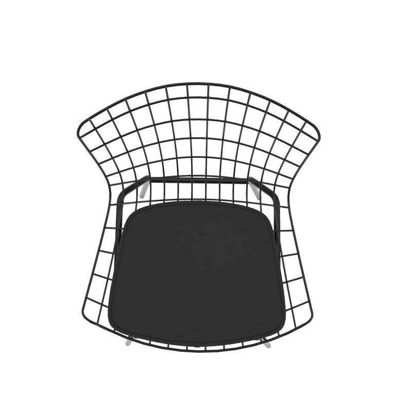 Madeline Black Metal Side Chair with Cushion