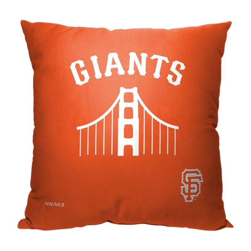 San Francisco Giants Orange and White Square Throw Pillow