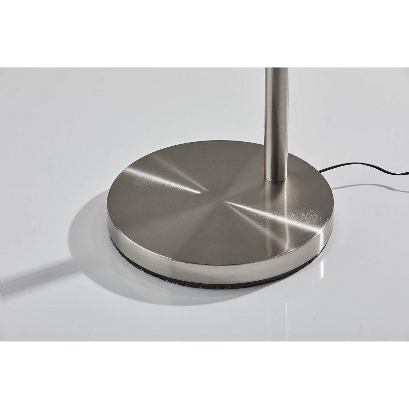 Zodiac Arc Lamp: Modern LED Silver Floor Light with Touch Sensor (Includes LED Light Bulb) - Adesso