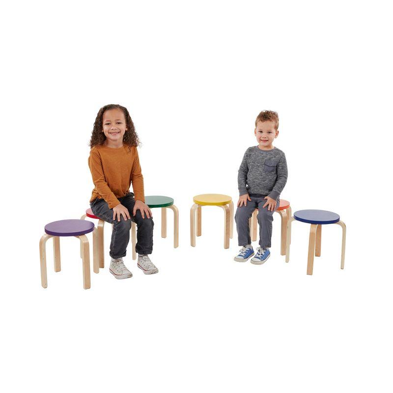 ECR4Kids Bentwood Stackable Stools, Classroom Furniture (Set of 6)