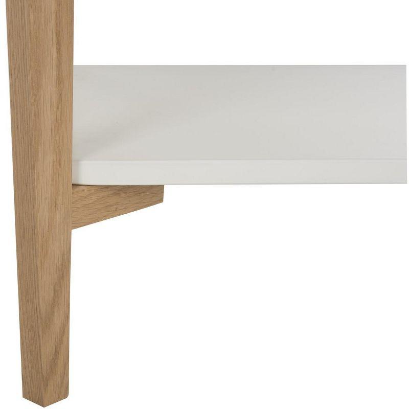 Caraway Rectangle Coffee Table - White/Oak - Safavieh