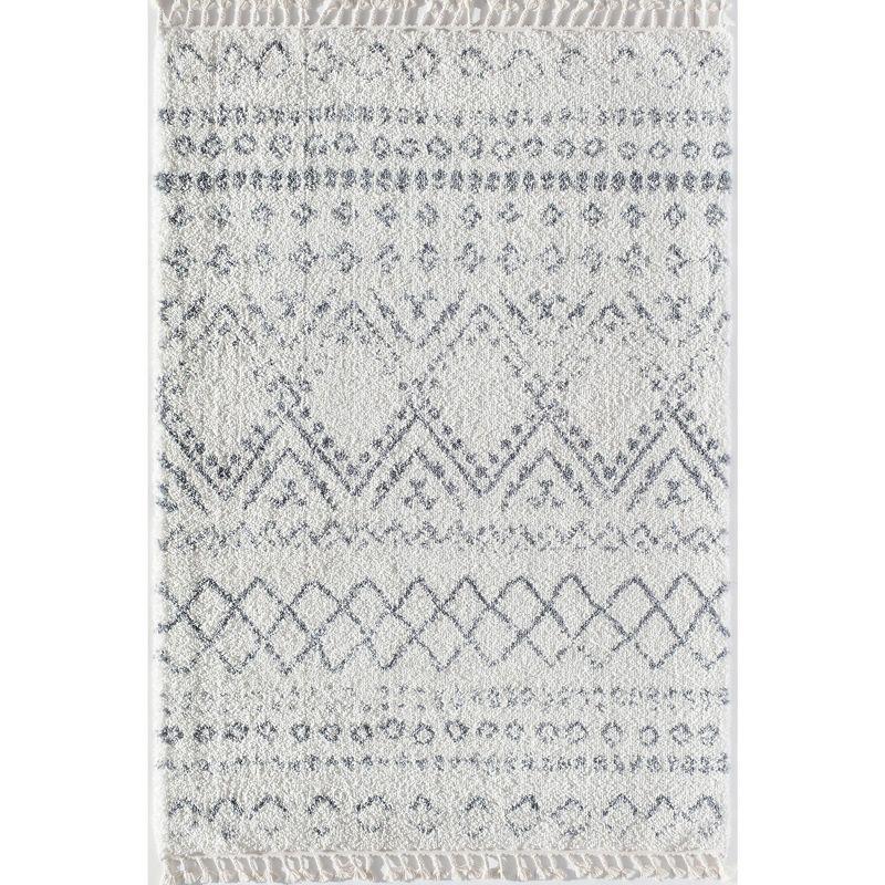 Silla Mason Shag Tribal Shadow Gray Area Rug