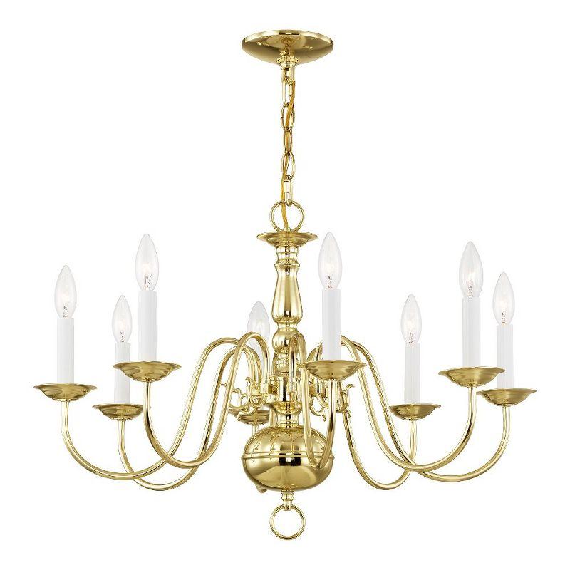 Livex Lighting Williamsburgh 8 - Light Chandelier in  Polished Brass