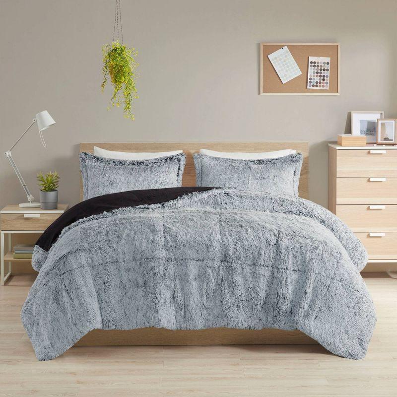 Malea Shaggy Faux Fur Comforter Mini Set