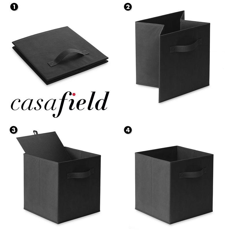 Casafield 10.5" L x 10.5" W x 11" H Collapsible Fabric Cube Storage Bins (Set of 6)