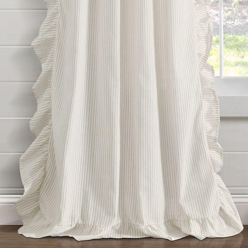 Farmhouse Reyna Ruffle Window Curtain Panels Neutral 54x84 Set