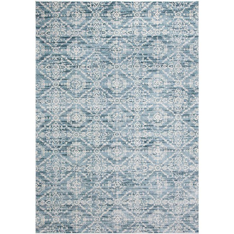 Blue Hand-Knotted Synthetic Area Rug, 4' x 6'