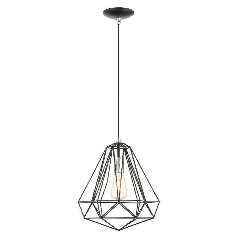 Livex Lighting Knox 1 - Light Pendant in  Shiny Black