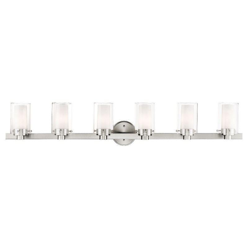 Brushed Nickel 6-Light Modern Bathroom Vanity Fixture