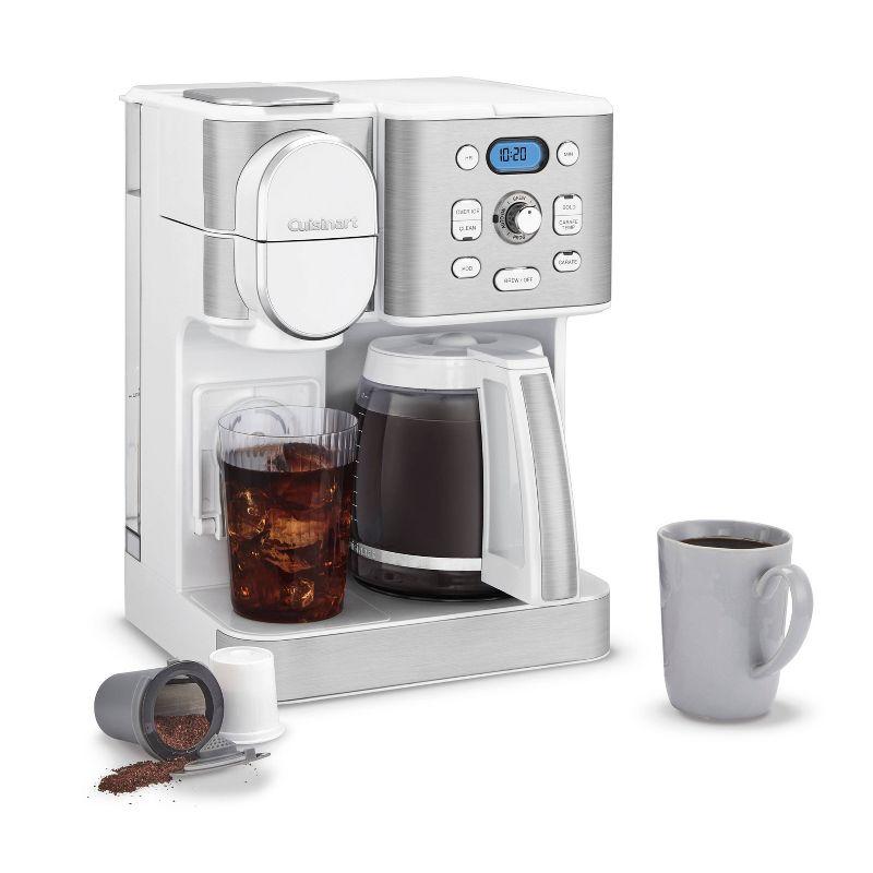 Cuisinart Coffee Center 2-IN-1 Coffee Maker and Single-Serve Brewer - White - SS-16W: Drip & Single Serve, 12 Cup, Programmable