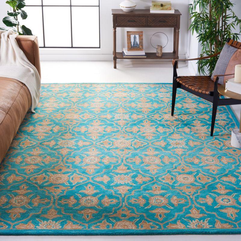 Heritage HG870 Hand Tufted Area Rug - Turquoise/Multi - 6'x9' - Safavieh.