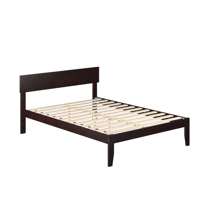 Espresso Full Wood Platform Bed with Slats and Headboard