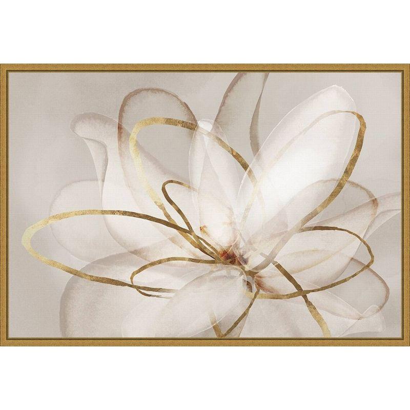 Eva Watts Gold Framed Abstract Floral Canvas Print