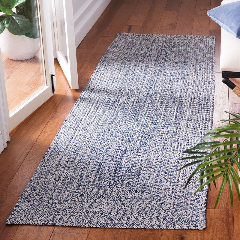 Braided BRA201 Hand Woven Indoor Machine Washable Runner Rug - Dark Blue/Ivory - 2'3"x6' - Safavieh