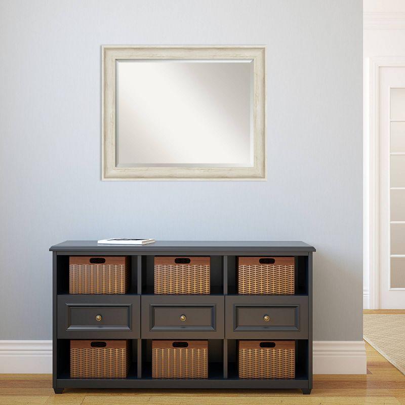 33" x 27" Regal Framed Bathroom Vanity Wall Mirror Birch Cream - Amanti Art: Beveled, Polystyrene Frame, Wall Mount
