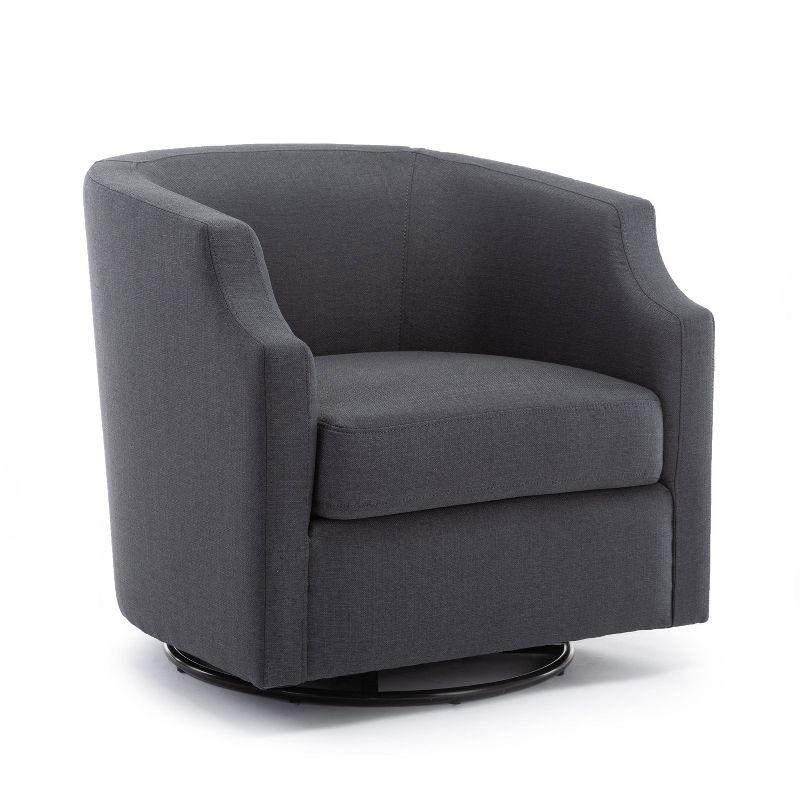 Debbie 77.47cm Wide Polyester Swivel Barrel Chair