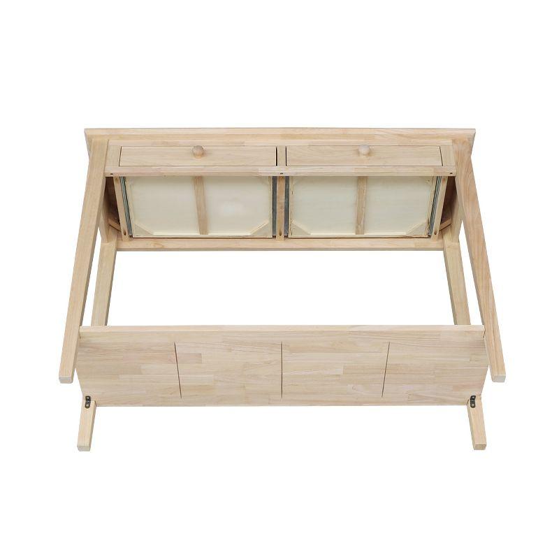 International Concepts Spencer Server-Wood: Hardwood Entryway Table with Drawers & Fixed Shelf