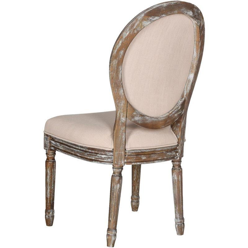 Holloway 19''H French Brasserie Oval Side Chair (Set of 2) - Beige/Rustic Oak - Safavieh
