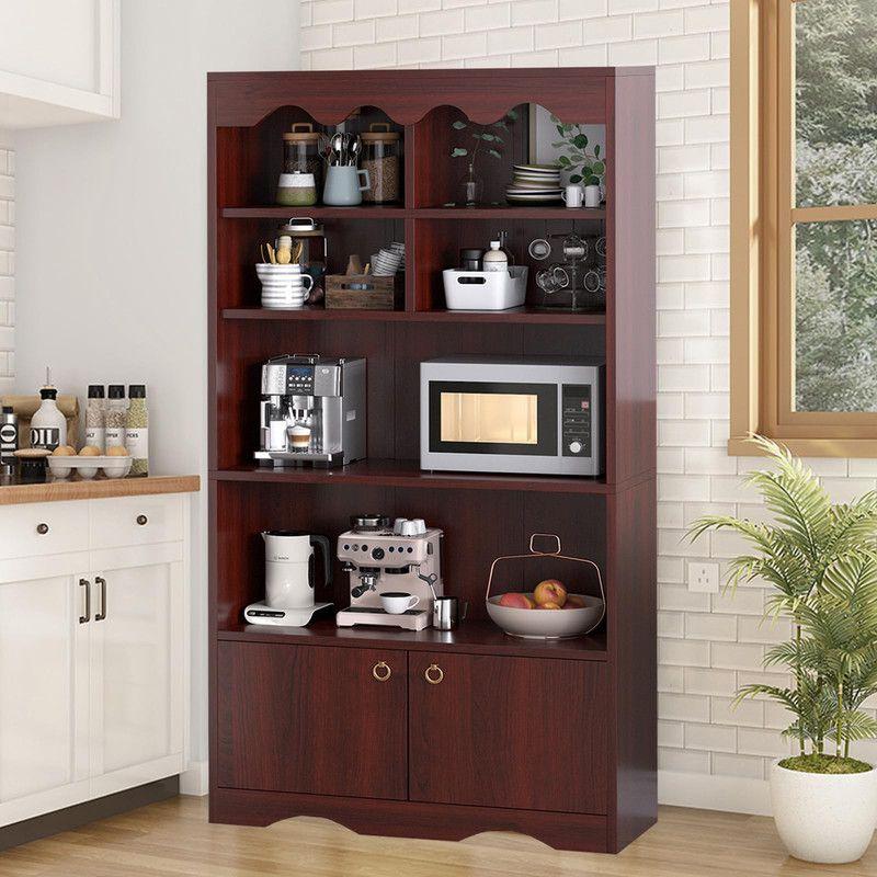 Bookshelf 5 Tier Open, Bookcase Modern with Doors, Wood Bookcase Storage Organizer Shelf, 63 inch Storage Shelves for Bedroom Living Room Office