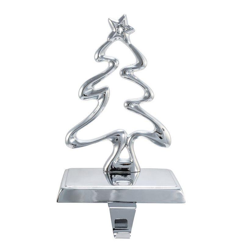 7.5-Inch Silver Metal Christmas Tree Stocking Holder