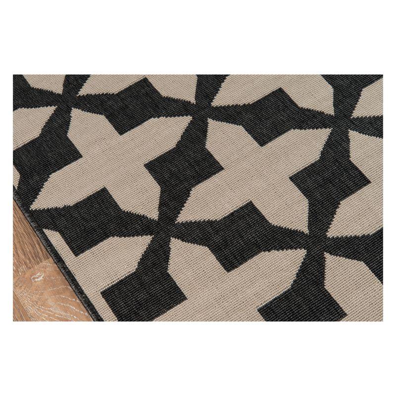 Charcoal Geometric 20in Synthetic Indoor/Outdoor Rug