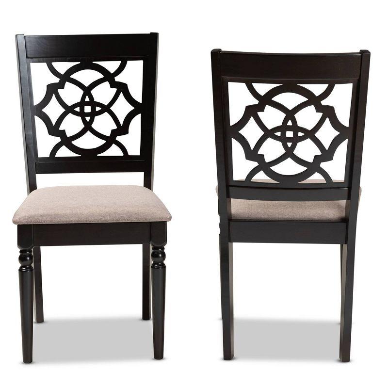 Renaud Sand and Espresso Oak Cane Dining Chair Set