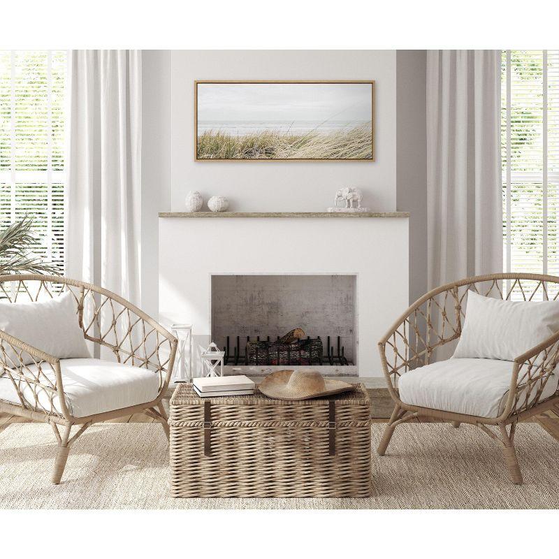 Kate and Laurel Sylvie East Beach Framed Canvas by Amy Peterson Art Studio, 18x40, Natural