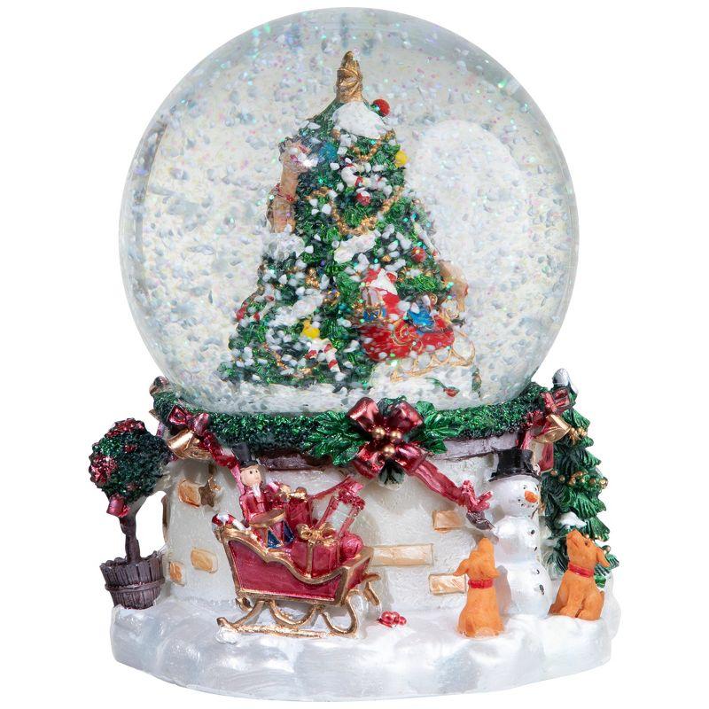 Northlight Musical Christmas Tree and Santa Claus Snow Globe - 6.75"