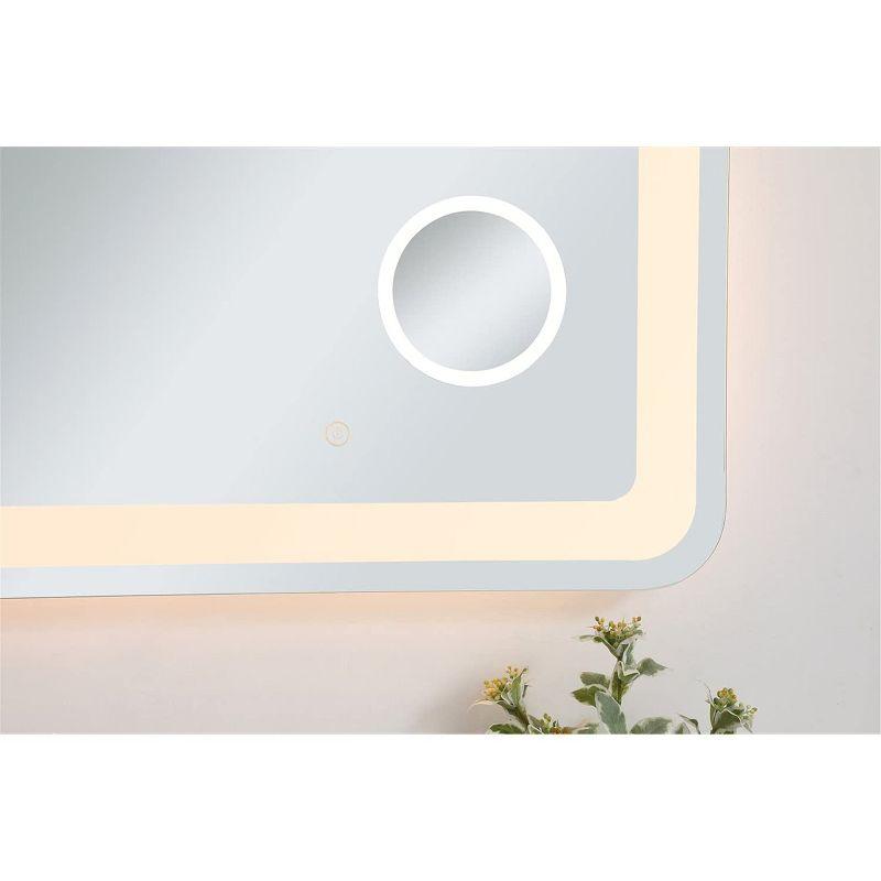 Elegant Lighting Lux 20in x 36in Hardwired LED mirror with magnifier and color changing temperature 3000K/4200K/6000K