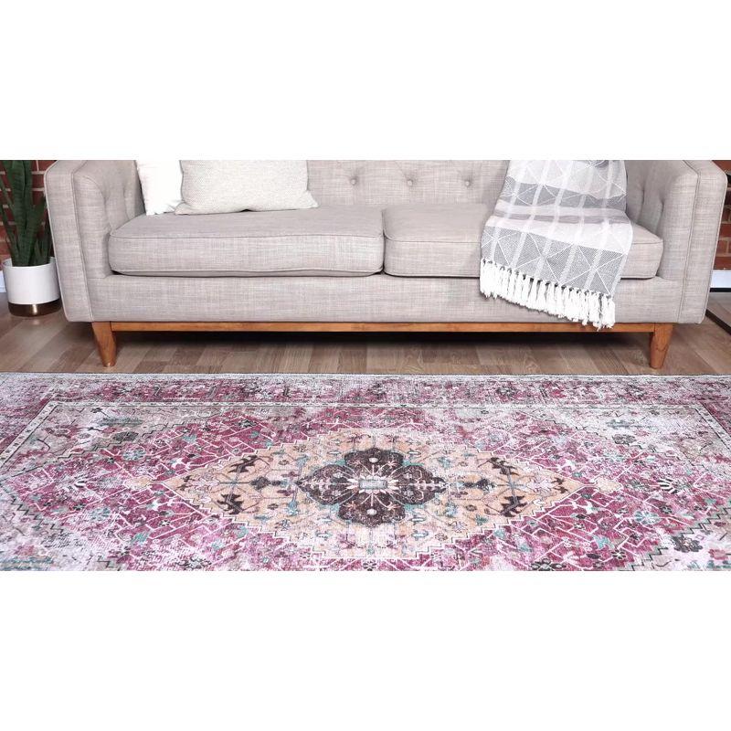 Unique Loom 7' 10 x 10' 0 Yara Yash Machine Washable Light Coral Pink Area Rug
