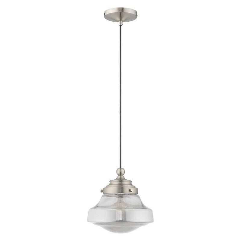 Brushed Nickel Mini Pendant with Smoke Glass Shade