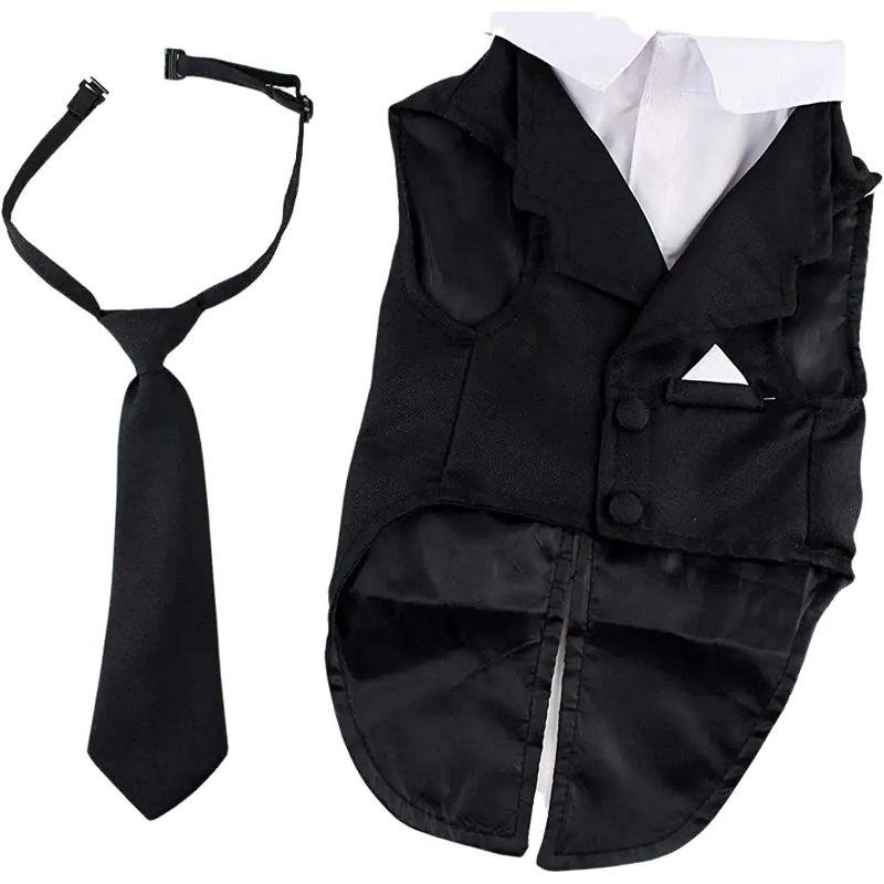 Midlee Dog Tuxedo Wedding Suit- Black Top Hat & Leash (5XL)