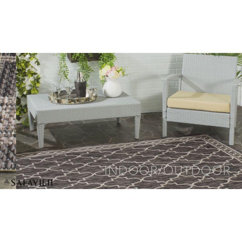 Courtyard CY8871 Power Loomed Indoor/Outdoor Runner Rug - Black/Beige - 2'3"x12' - Safavieh.