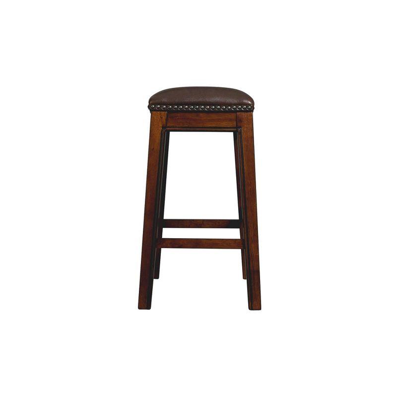 24" Bowen Backless Counter Height Barstool Brown - Picket House Furnishings: Espresso Finish, Nailhead Trim