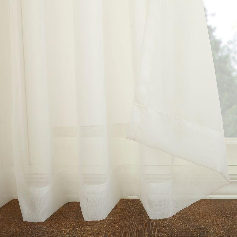 Ivory Sheer Extra-Wide Voile Sliding Door Curtain Panel